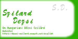 szilard dezsi business card